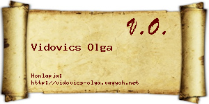 Vidovics Olga névjegykártya
