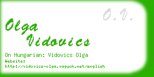 olga vidovics business card